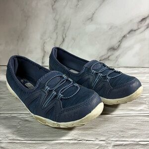 Athletic Works Women's Low Bungee Slip On Blue Sneakers Size 6